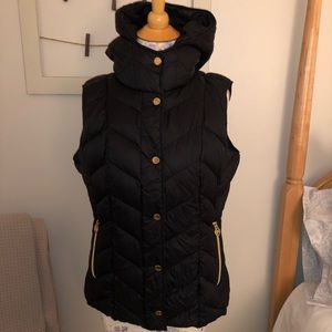 Michael Michael Kors Black Puffer Vest with Hood